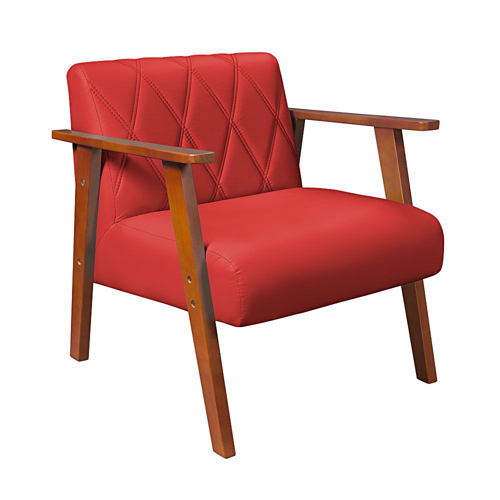 Poltrona decorativa Madri para sala courino vermelha - Zargo