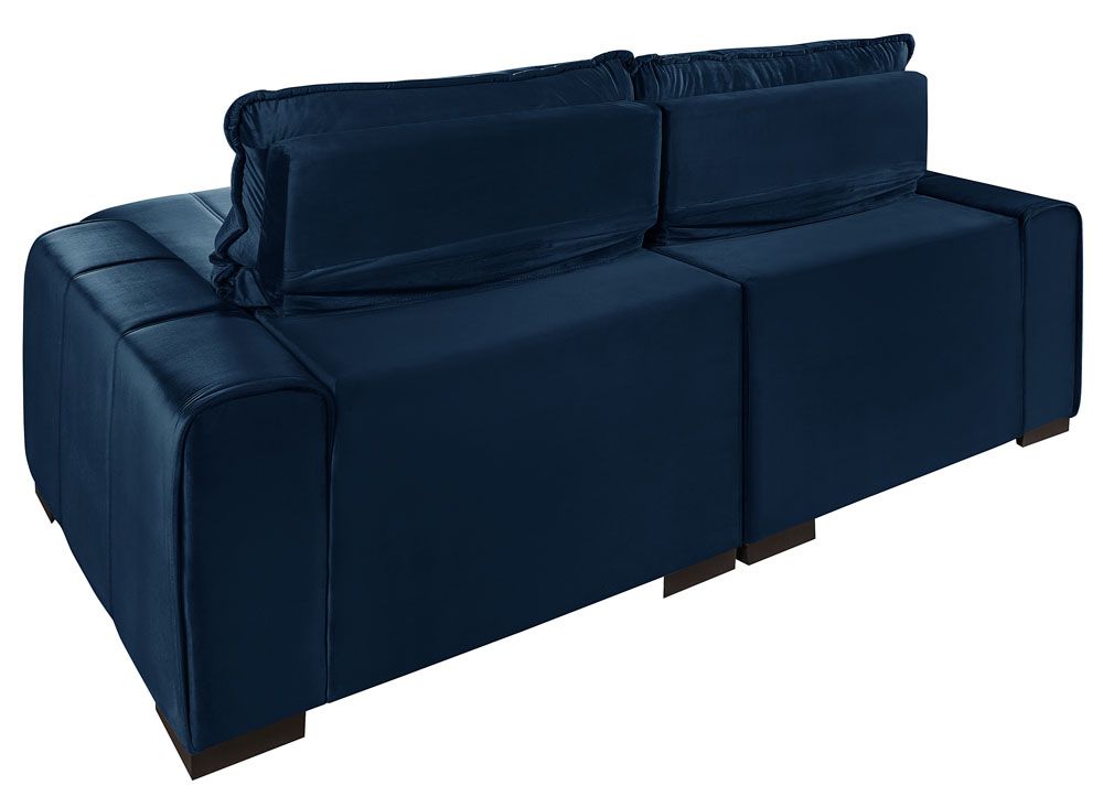 Sofá Dubai retrátil/reclinável molas ensacadas azul marinho - Zargo