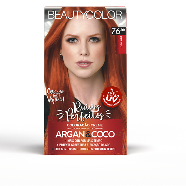 Coloração Kit 76.66 Ruivo Ariel - Beauty Color - nayvespacial