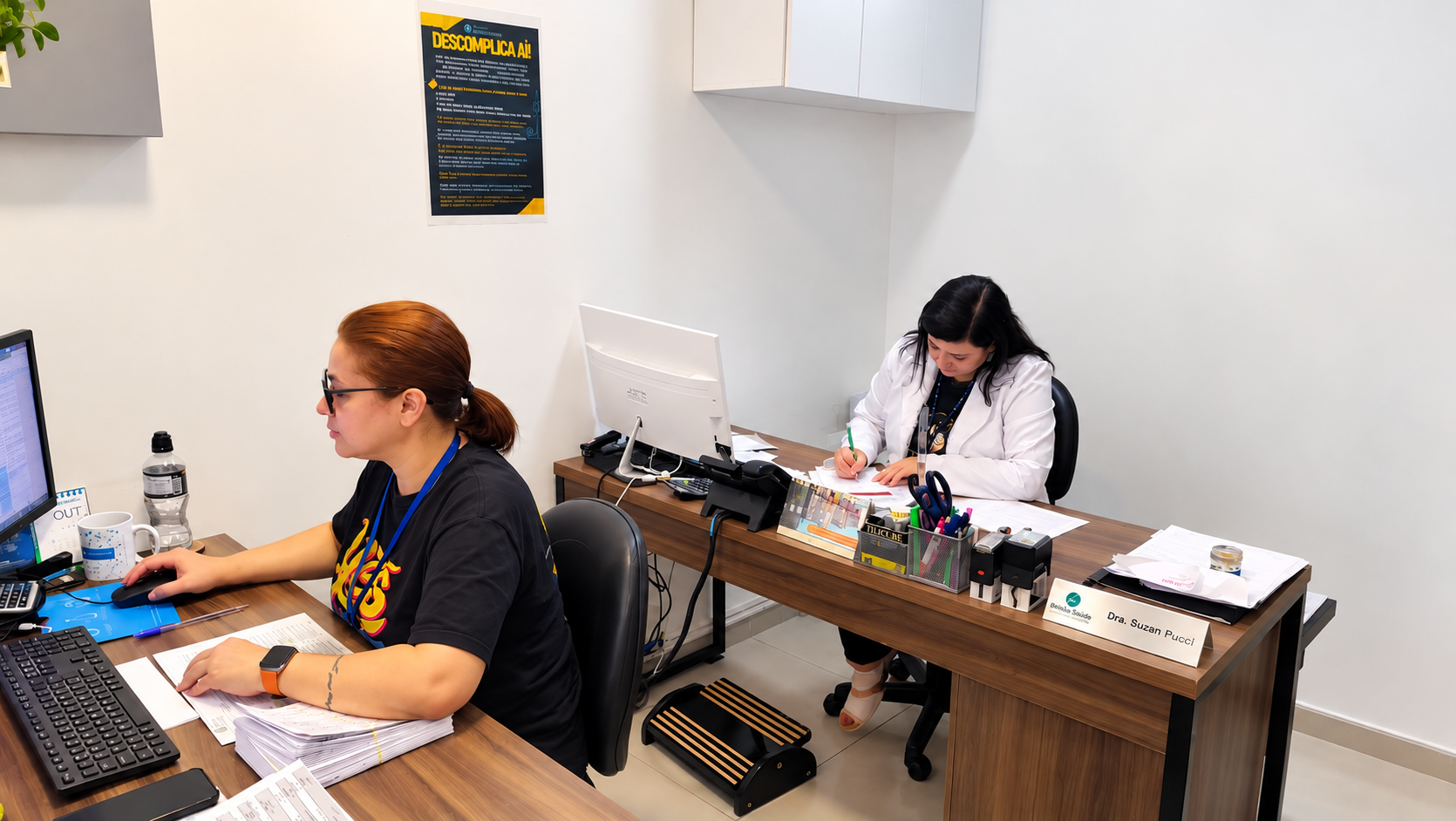 Equipe da Beleza Saúde em área de atendimento a solicitações de clientes.
