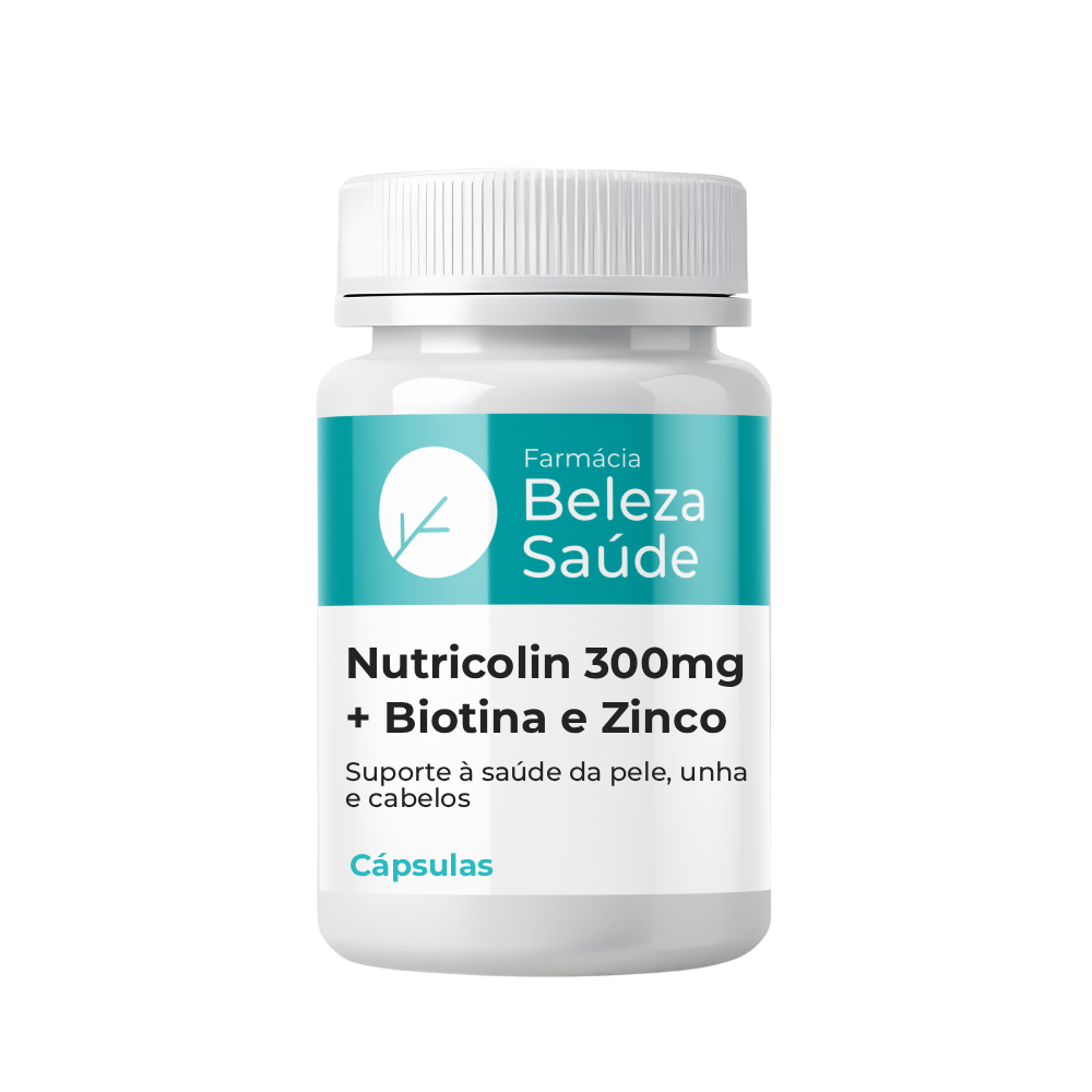 Nutricolin 300mg + Biotina e Zinco - Beleza Saúde Farmácia de