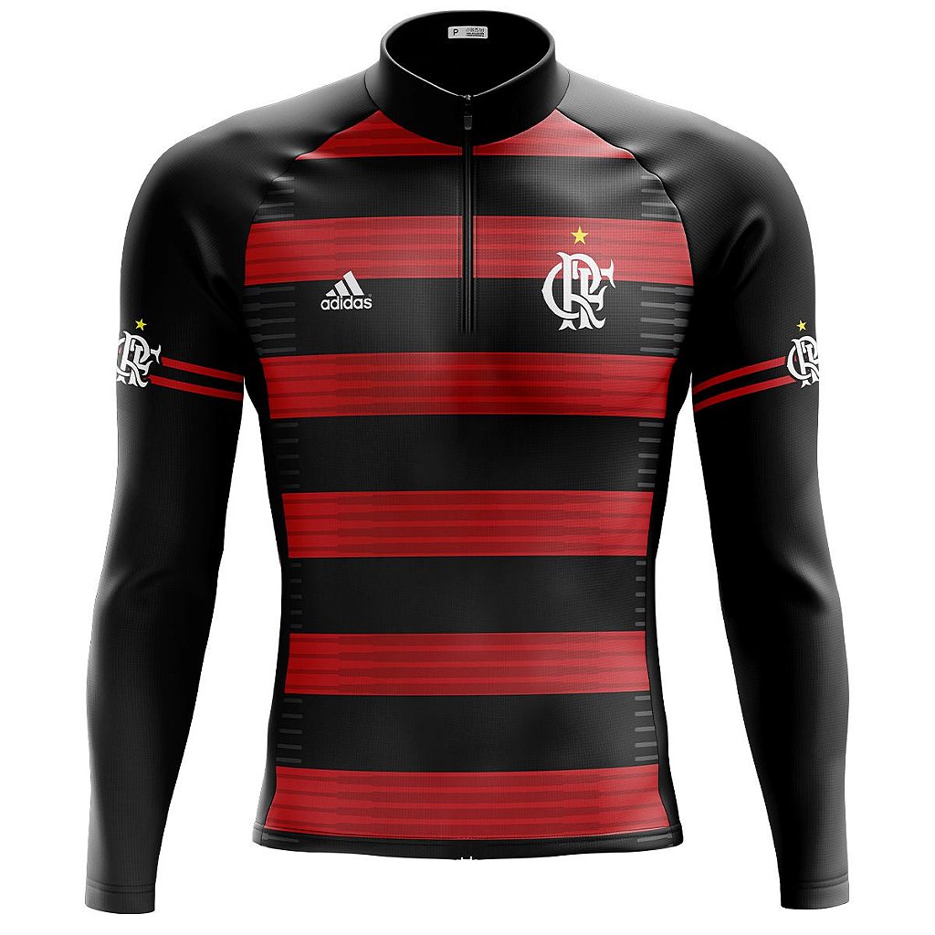 Camisa ciclismo flamengo manga longa Clearance