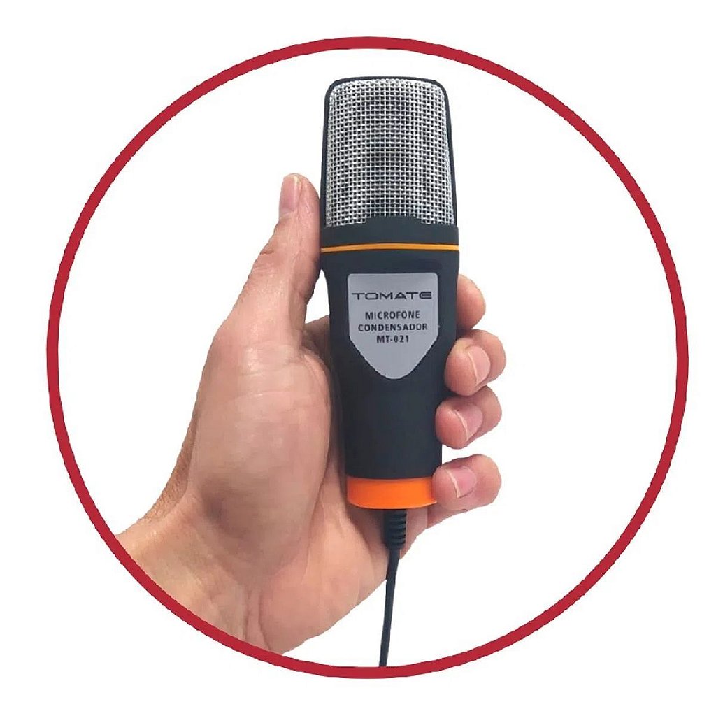 Microfone De Karaoke Com Bluetooth Recarregável - Tomate - Animus