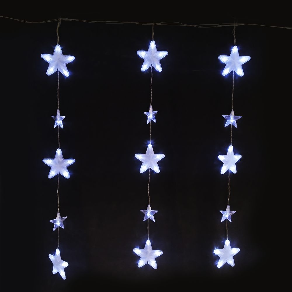 Cortina 136 Led Estrela Pisca Branco Frio Pilha - LedPlace Linha de Lâmpadas, Luminária e Refletores Led com melhor preço Cortina 136 Led Estrela Pisca Branco Frio Pilha - LedPlace Linha de Lâmpadas, Luminária e Refletores Led com melhor preço