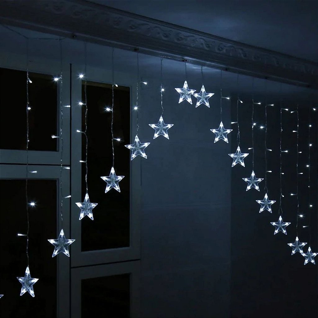 Cortina 138 Led Estrela Pisca Branco Frio Pilha ou usb - LedPlace Linha de Lâmpadas, Luminária e Refletores Led com melhor preço Cortina 138 Led Estrela Pisca Branco Frio Pilha ou usb - LedPlace Linha de Lâmpadas, Luminária e Refletores Led com melhor preço