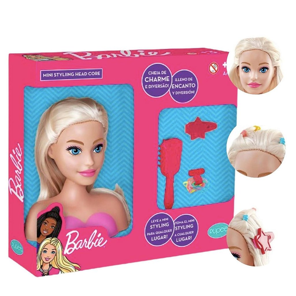 Boneca Barbie - Styling Head Core - 12 Frases - C/Acessórios