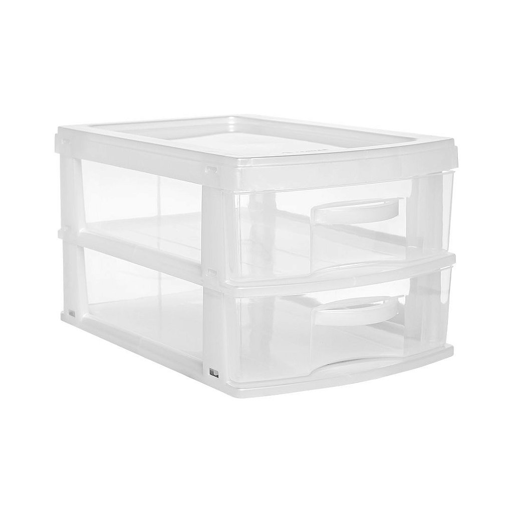 Gaveteiro Compacto Com 2 Gavetas Plástico 27x18x15Cm Jaguar