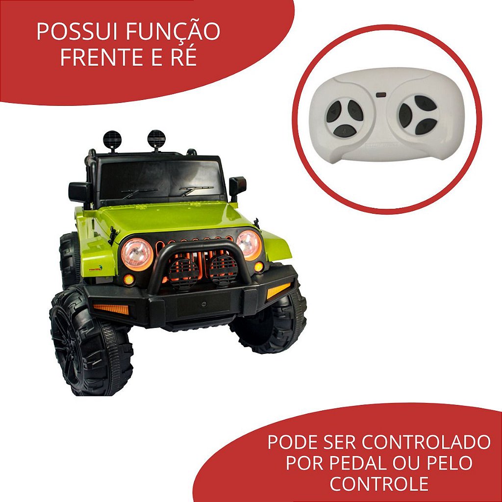 Carro Eletrico Multikids Ride On Speed 12V Controle Remoto - Maçã Verde Baby