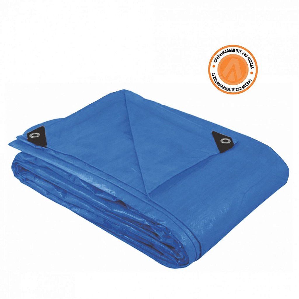 Lona Reforçada Azul 3x3 metros 180 GR 200 MICRAS Com Ilhos
