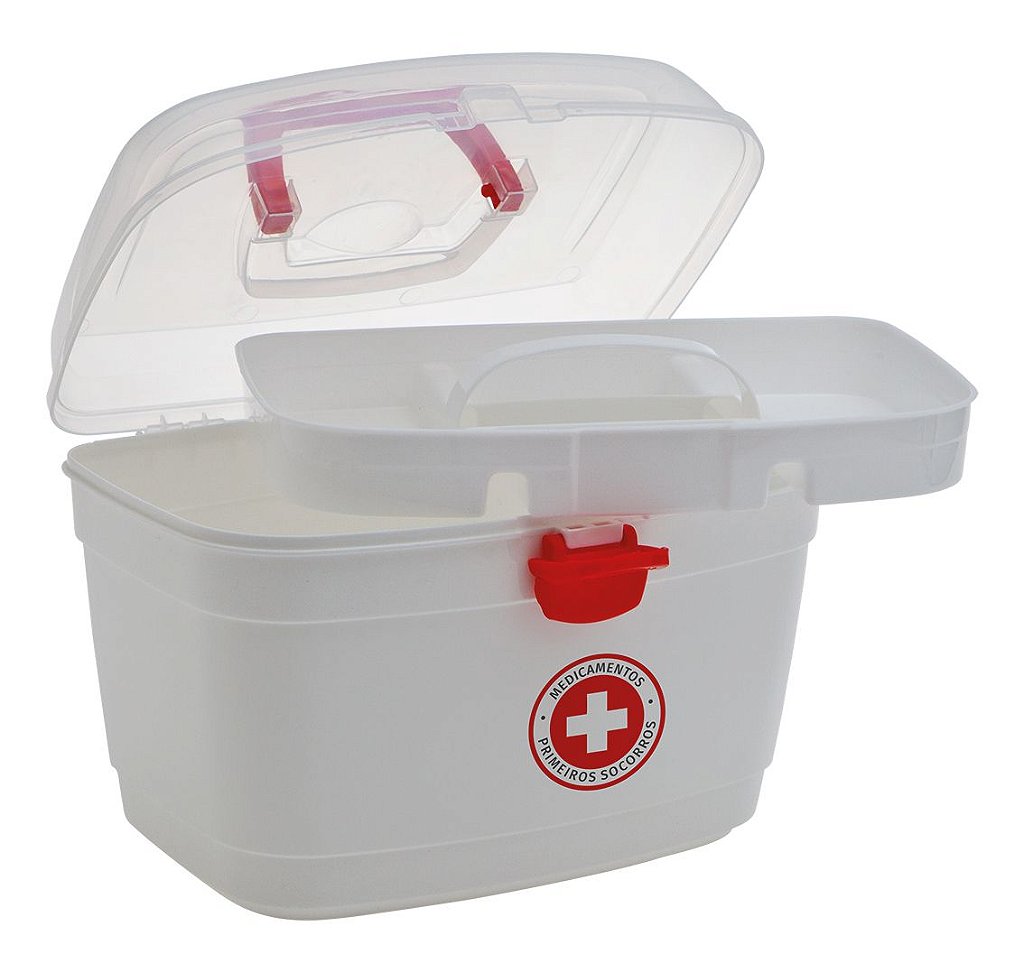 &medical 2個まとめ Maleta Primeiros Socorros Branca Com Bandeja 23x15x13 CM