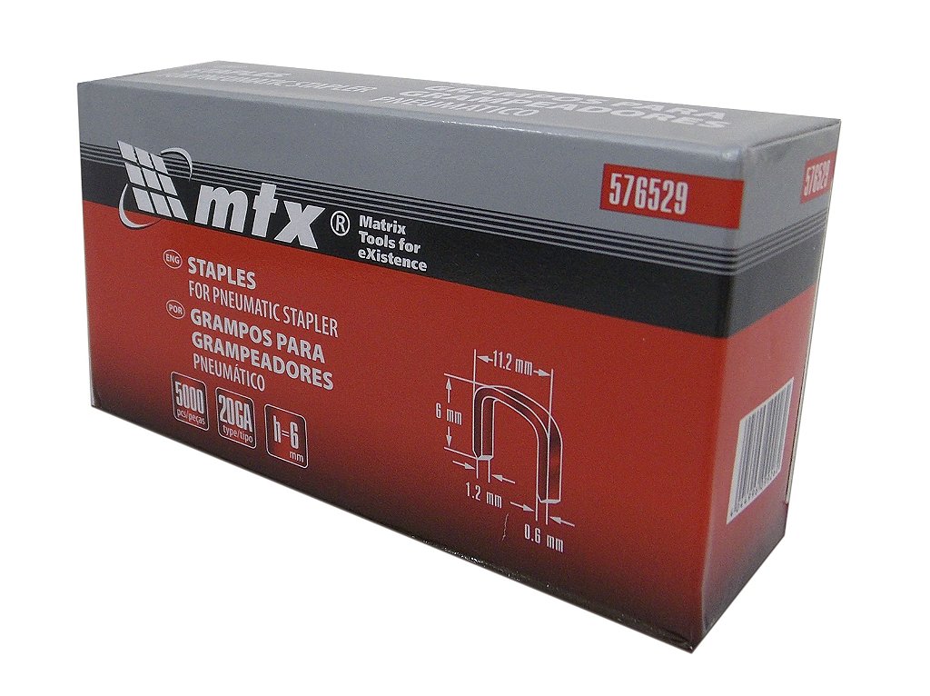 小物 mdptgmtpmg52 Grampos Para Grampeador Pneumático 5000 pçs 6mm 576529 MTX
