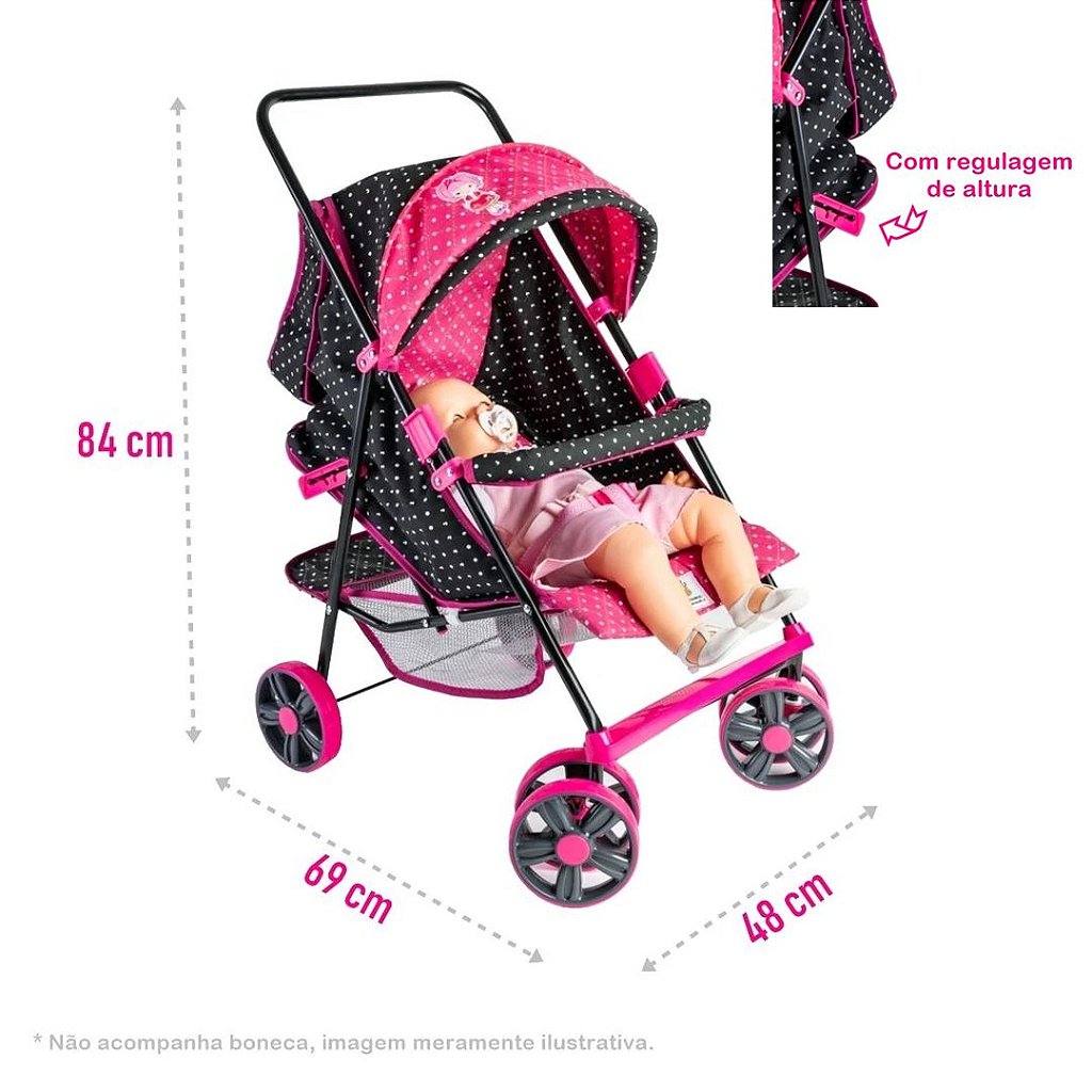 Carrinho De Boneca Bebe Reborn Milano Luxo - Frete Gratis