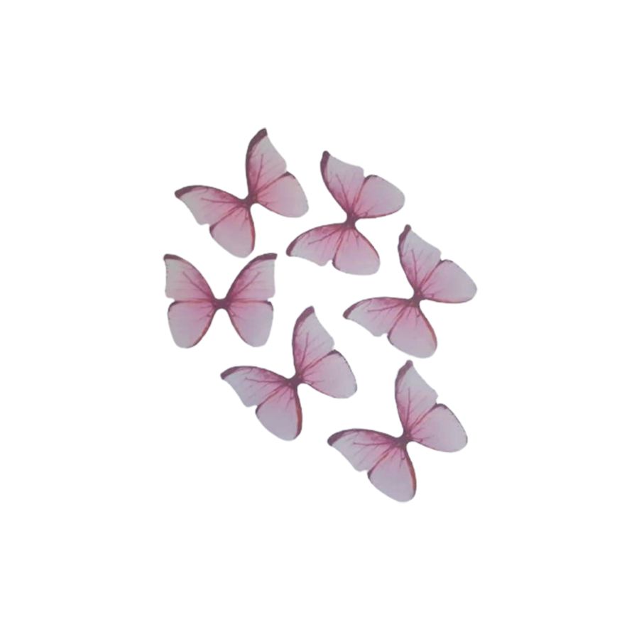 Enfeite Tecido Decorativo Borboleta Rosa - ArtLille - 10 Uni - Rizzo - Rizzo Embalagens