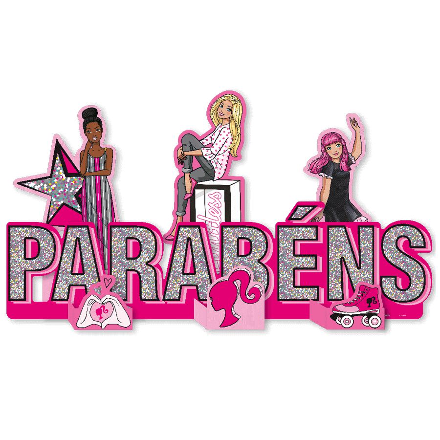 Enfeite Especial de Mesa Festa Barbie Festcolor Rizzo