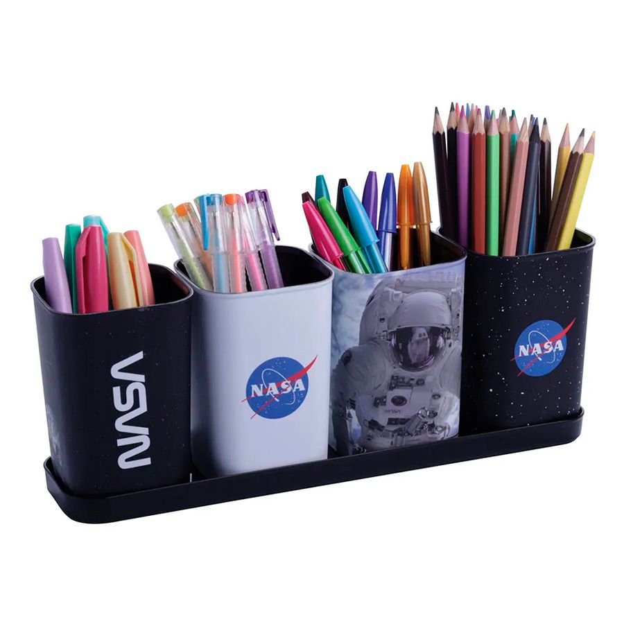Porta Canetas com Bandeja Nasa - 1 unidade - Plasútil - Rizzo