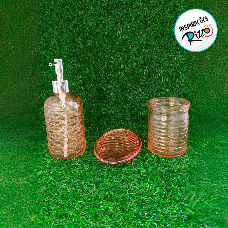Kit para Banheiro de Vidro 3 Peças - Rizzo Embalagens