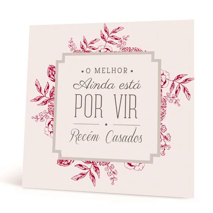 Placa de Papel Recém Casados 