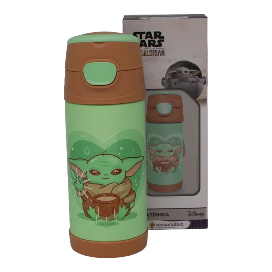 Garrafa Térmica com Canudo Baby Yoda - 350ml - 1 unidade - Zona