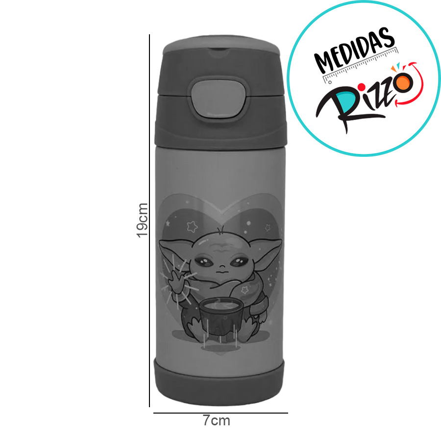 Garrafa Térmica com Canudo Baby Yoda - 350ml - 1 unidade - Zona