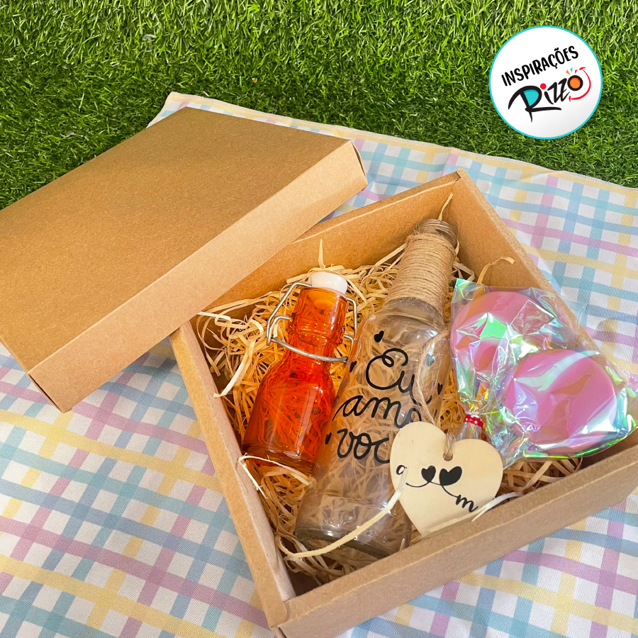 Caixa para Presente Premium Retangular - Kraft - 22,7x17,2x6cm - 5