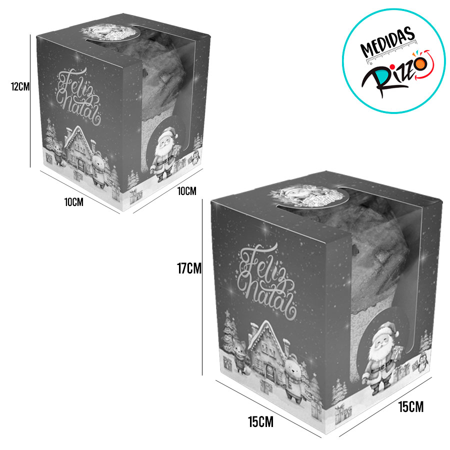 COLONISTA × NATAL DESIGNCONPE10 ND ver. Caixa de Panetone Classic com Visor - Natal Encantado - 5 unidades