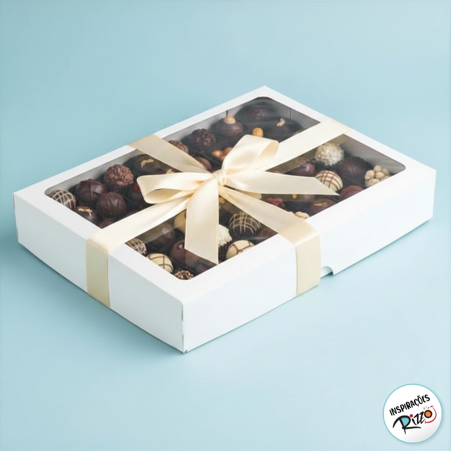 Caixa 24 Doces com Visor S9 (19cm x 25cm x 4cm) Kraft 10 unidades