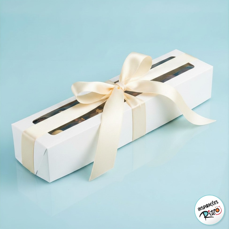 Caixa com Visor S13 (5,5cm x 23cm x 4cm) Branca 10 unidades Assk