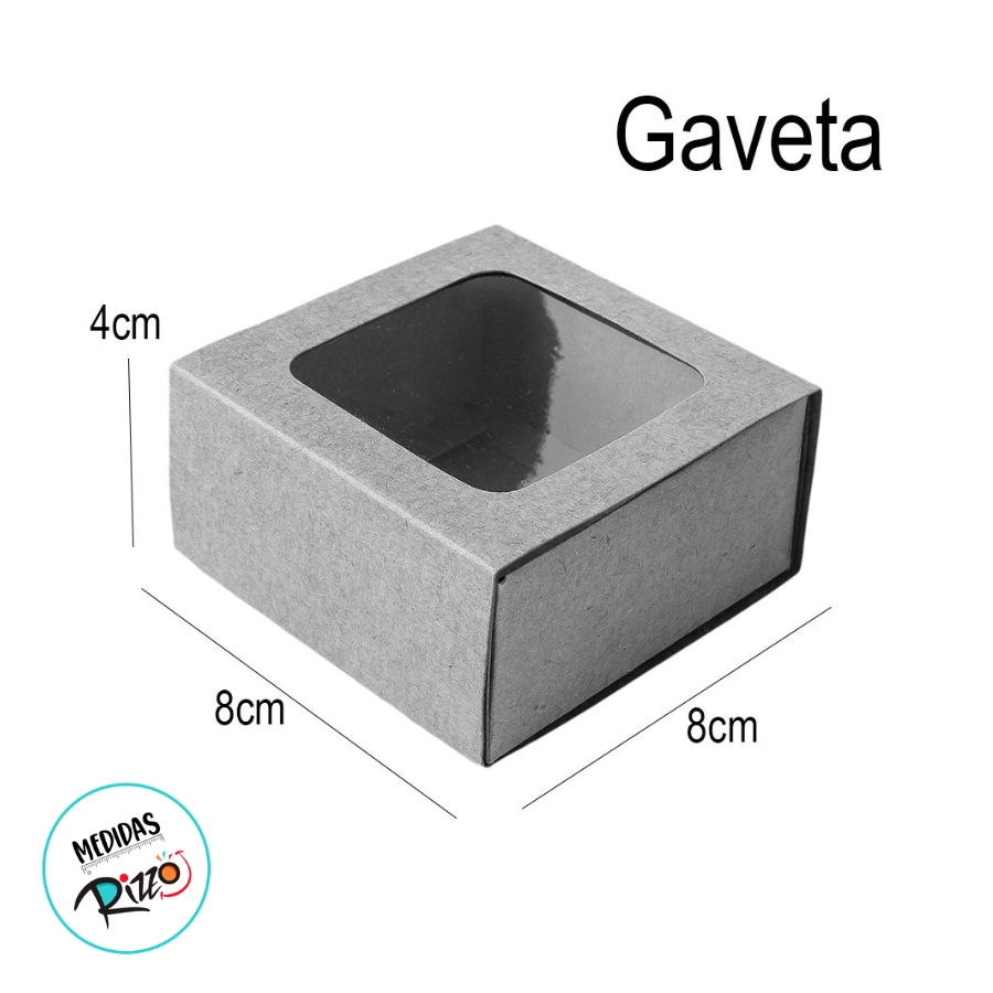 Caixa Gaveta com Visor Nº1 (8cm x 8cm x 4cm) Branca 10 unidades