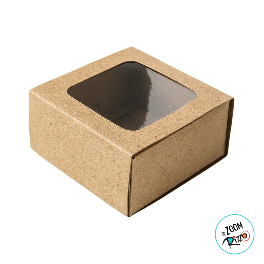 Caixa Gaveta com Visor Nº1 (8cm x 8cm x 4cm) Kraft 10 unidades