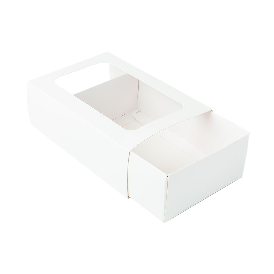 Caixa Gaveta com Visor Nº2 (8cm x 12cm x 4cm) Branca 10 unidades