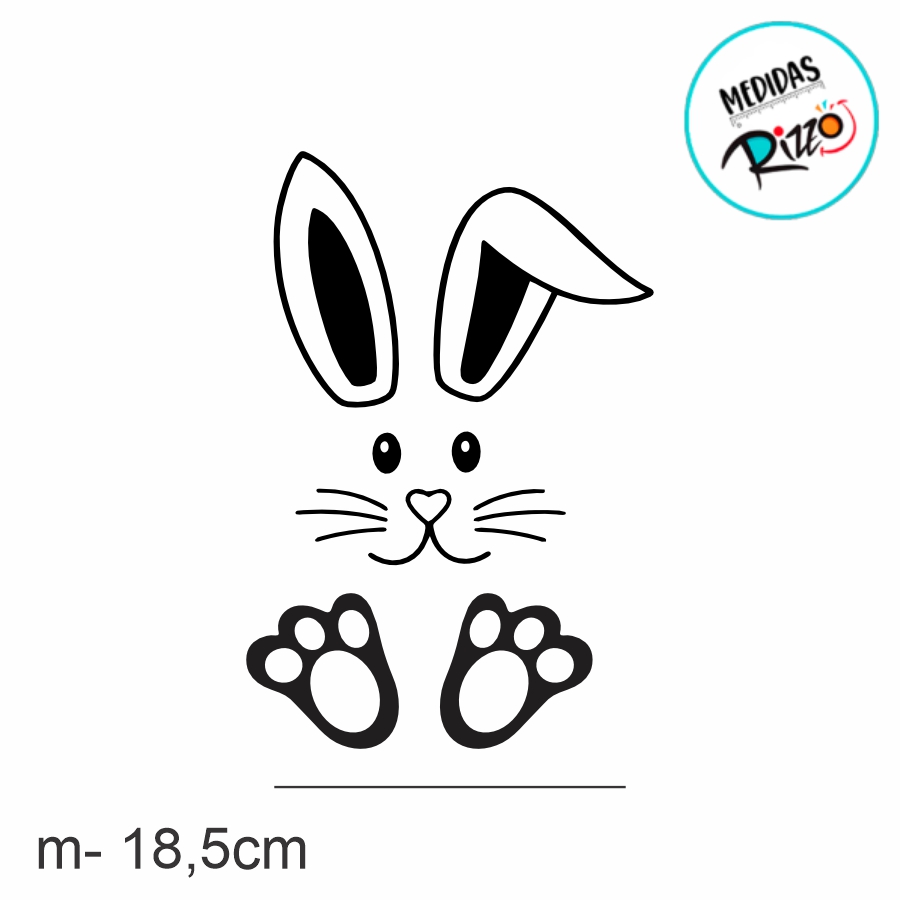 Transfer - Silhueta Coelho fofo - 1 unidade - Rizzo - Rizzo Embalagens
