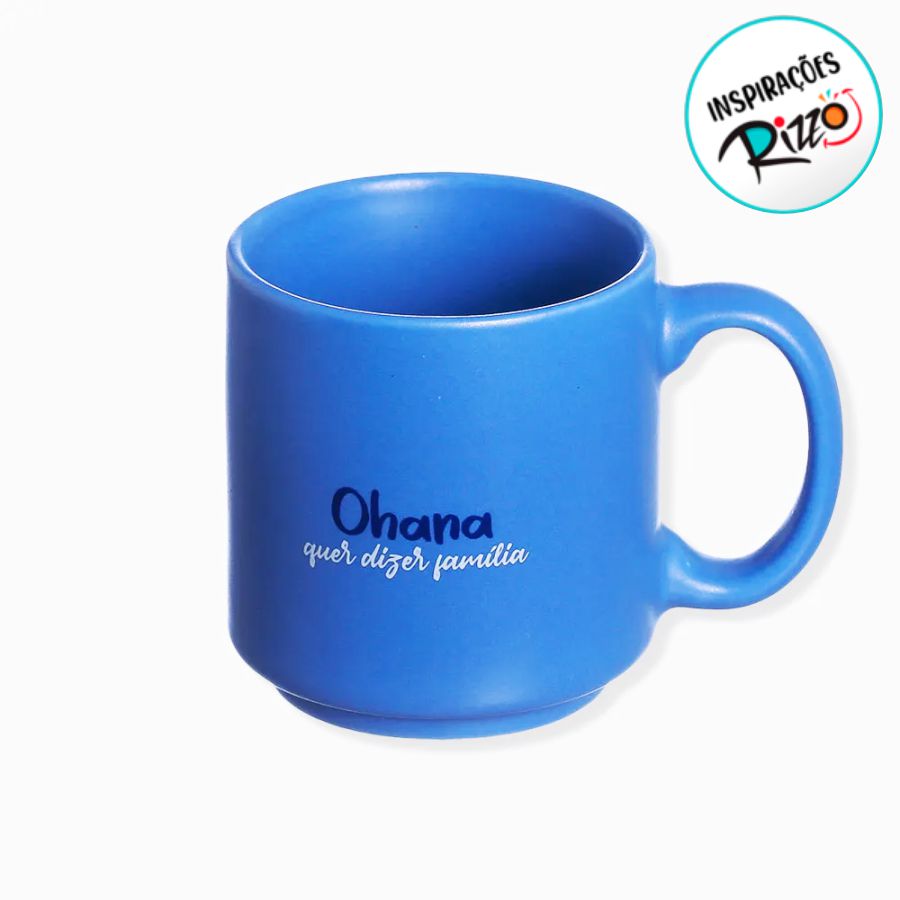ohana！ Mini Caneca de Cerâmica Tina - Stitch Ohana - 100ml - 1 unidade