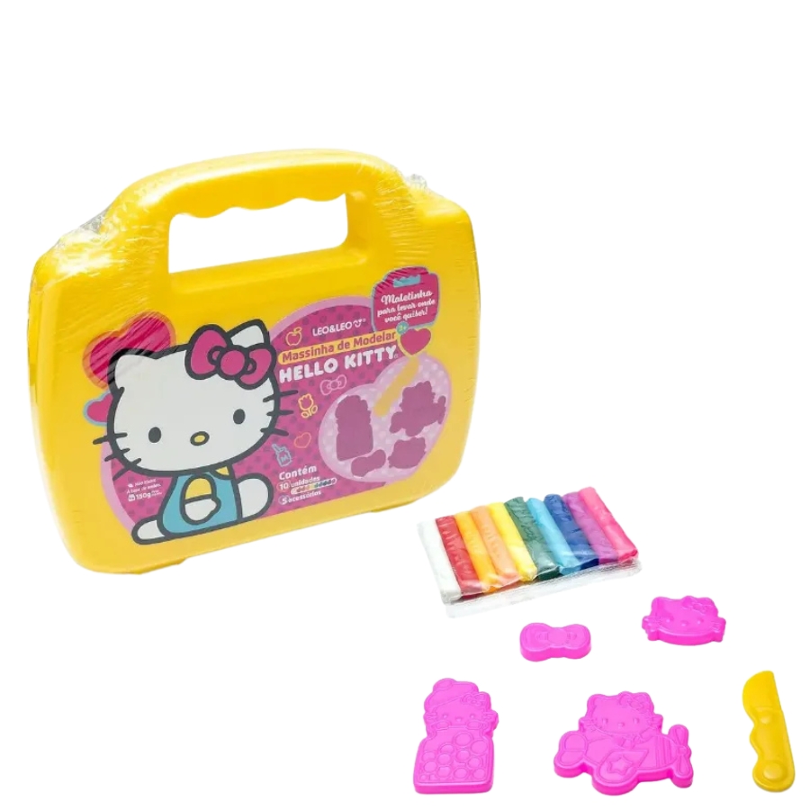 Maleta Hello Kitty massinha de modelar - 10 cores - 1 unidade