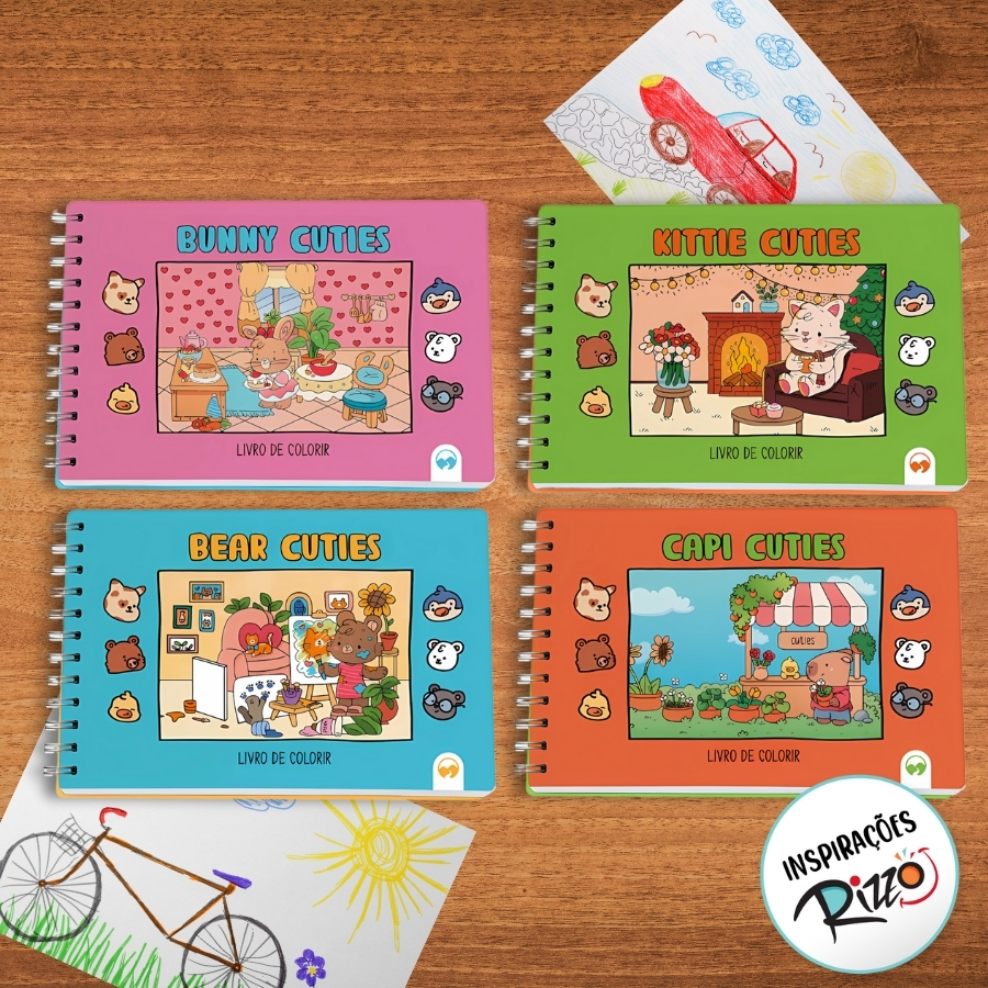 Livro Ilustrado para Colorir - Kittie Cuties - 64 páginas - 1