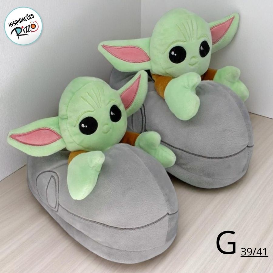 Pantufa Baby Yoda - Star Wars - G 39/41 - 1 unidade - Disney