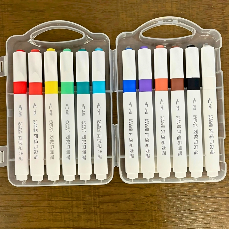 Marcador Acrílico Para Colorir - Blister 12 Cores - 13cm - 12
