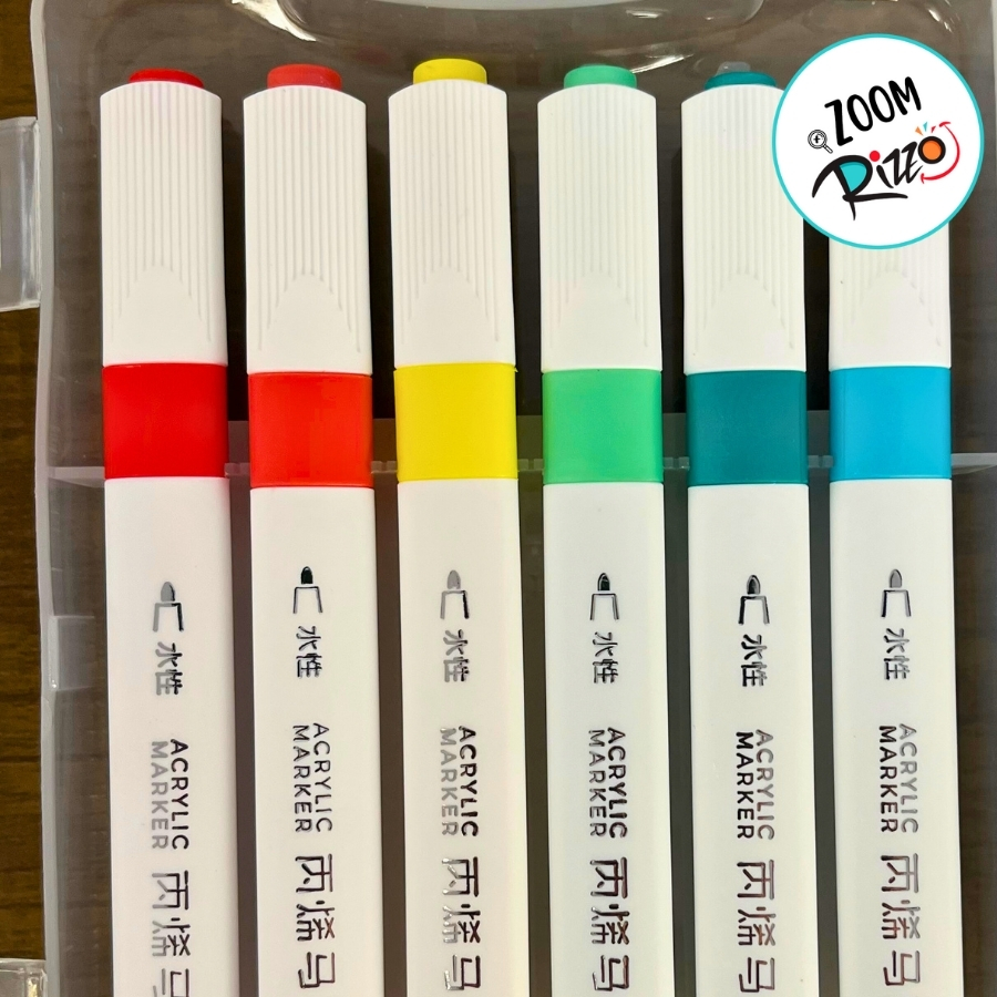 Marcador Acrílico Para Colorir - Blister 12 Cores - 13cm - 12