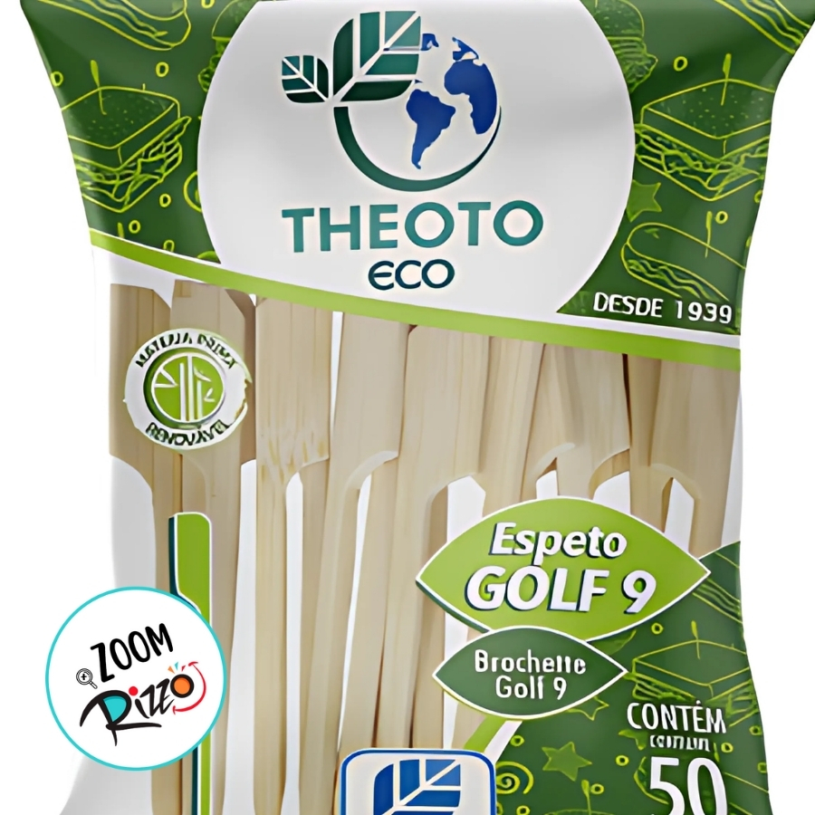 Espeto Golf de Madeira - 9cm - 50 unidades - Theoto - Rizzo