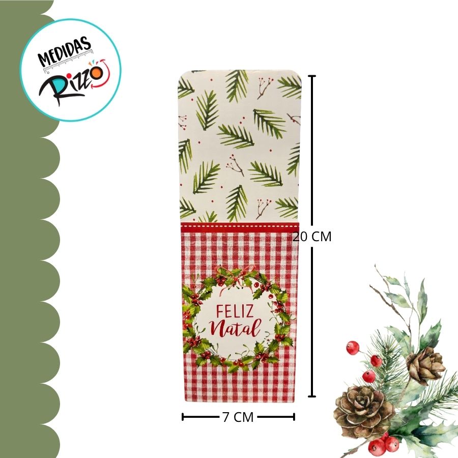 Porta Talheres - Feliz Natal - 8 unidades - Cromus - Rizzo - Rizzo