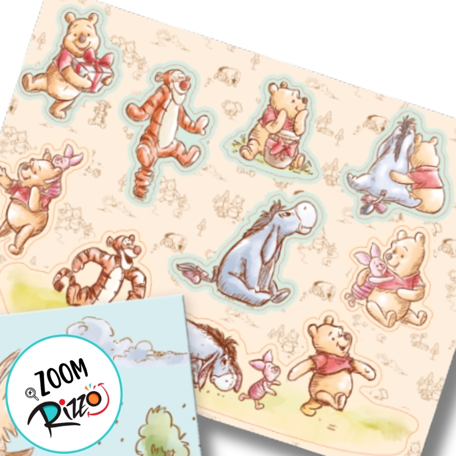 Kit Decorativo - Ursinho Pooh - 64x40cm - 8 unidades - Festcolor