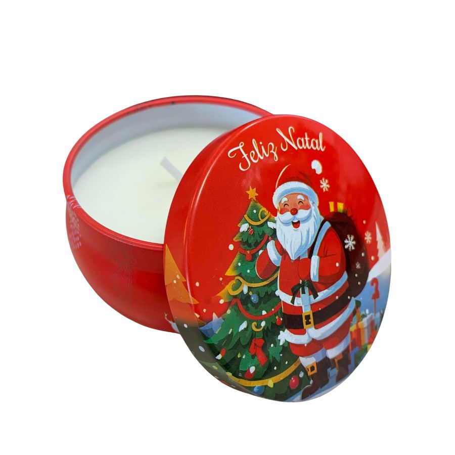 Vela Aromática De Natal - Lata Metálica Noel Mochila - 70g - 1