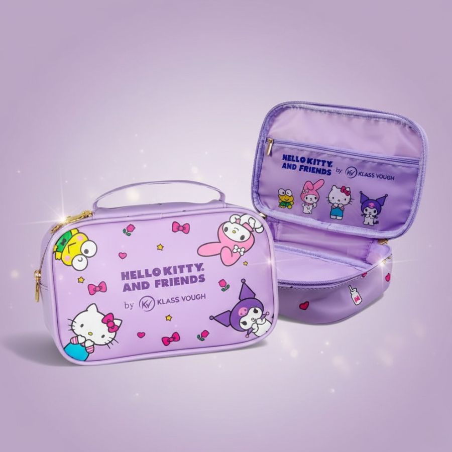 Necessaire - Hello Kitty and Friends - Lilás - 5x23,5x14,5cm - 1