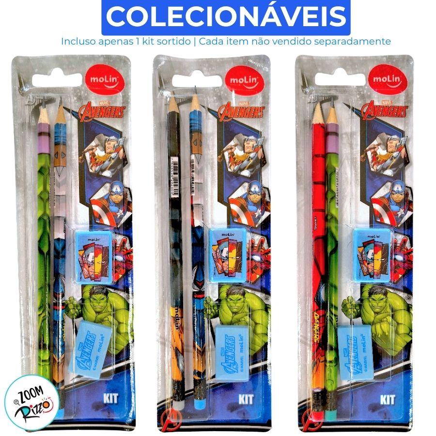 Kit Escolar - Vingadores - Sortido - 4 Itens - Disney Original - 1