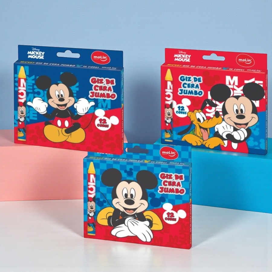 Giz de Cera Mickey Mouse - Jumbo - 12 Cores - Disney Original - 1