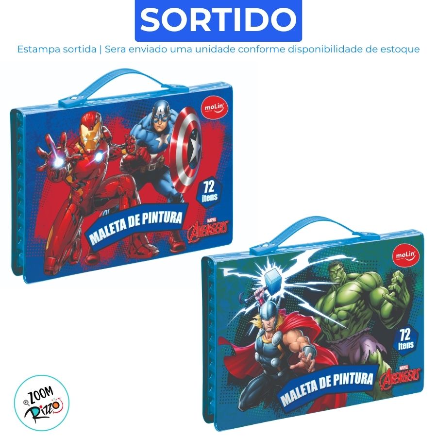 Maleta de Pintura - Vingadores - 72 Itens - 1 unidade - Rizzo