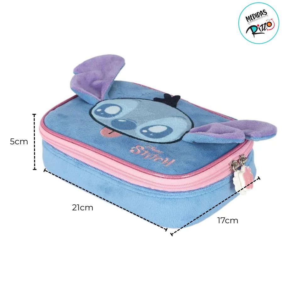 Estojo Box com Zíper - Stitch Peluciado - 21x17cm - Disney