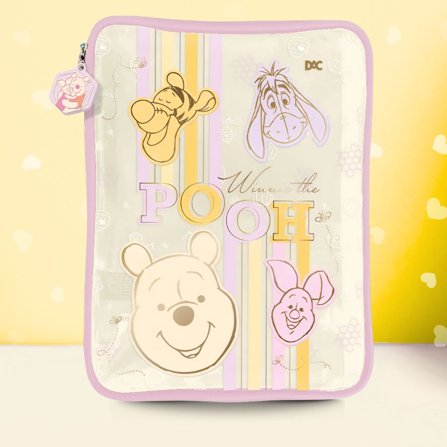 Pasta Universitária com Zíper - Ursinho Pooh Rosa - 35x26cm