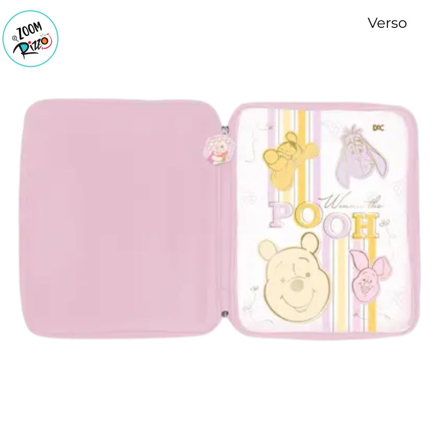 Pasta Universitária com Zíper - Ursinho Pooh Rosa - 35x26cm