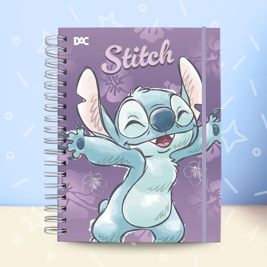 Caderno Smart Univ. Com Folhas Reposicionáveis - Stitch Lilás - 10