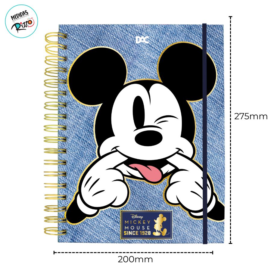 Caderno Smart Univ. Com Folhas Reposicionáveis - Mickey Mouse Azul
